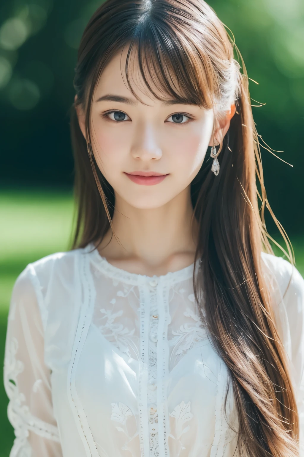 (((masterpiece))), top-quality, Extremely detailed, Detailed background, Very beautiful girl, japanese, 16 yo, Detailed face, Solo, smile, (Full body:1.3), (random hairstyles :1.2), bangs, (Young Face), (Perfect body:1.1), blouse, Summer, in 8K, Wallpaper, amazing, finely detail, Ultra-detailed, 超A high resolution, Extremely detailed, Pure erotic face, extremely detailed eye and face, Beautiful detailed eyes, highly detailed skin, No makeup, (Natural Skin),