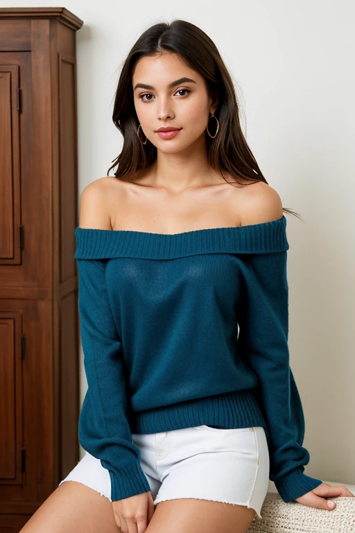 ((Best Quality)), ((masterpiece)), (detailed), 1 girl, off shoulder sweater, 