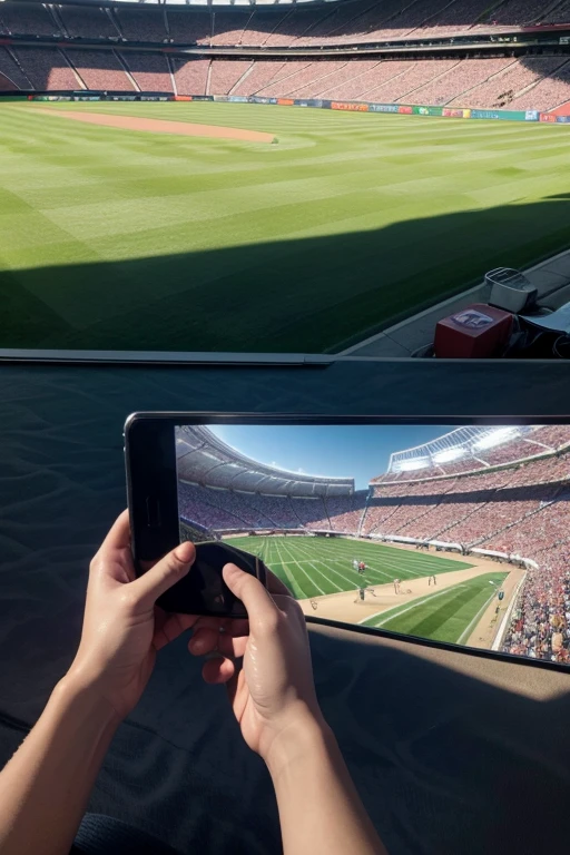 create a photo of the stadium lawn