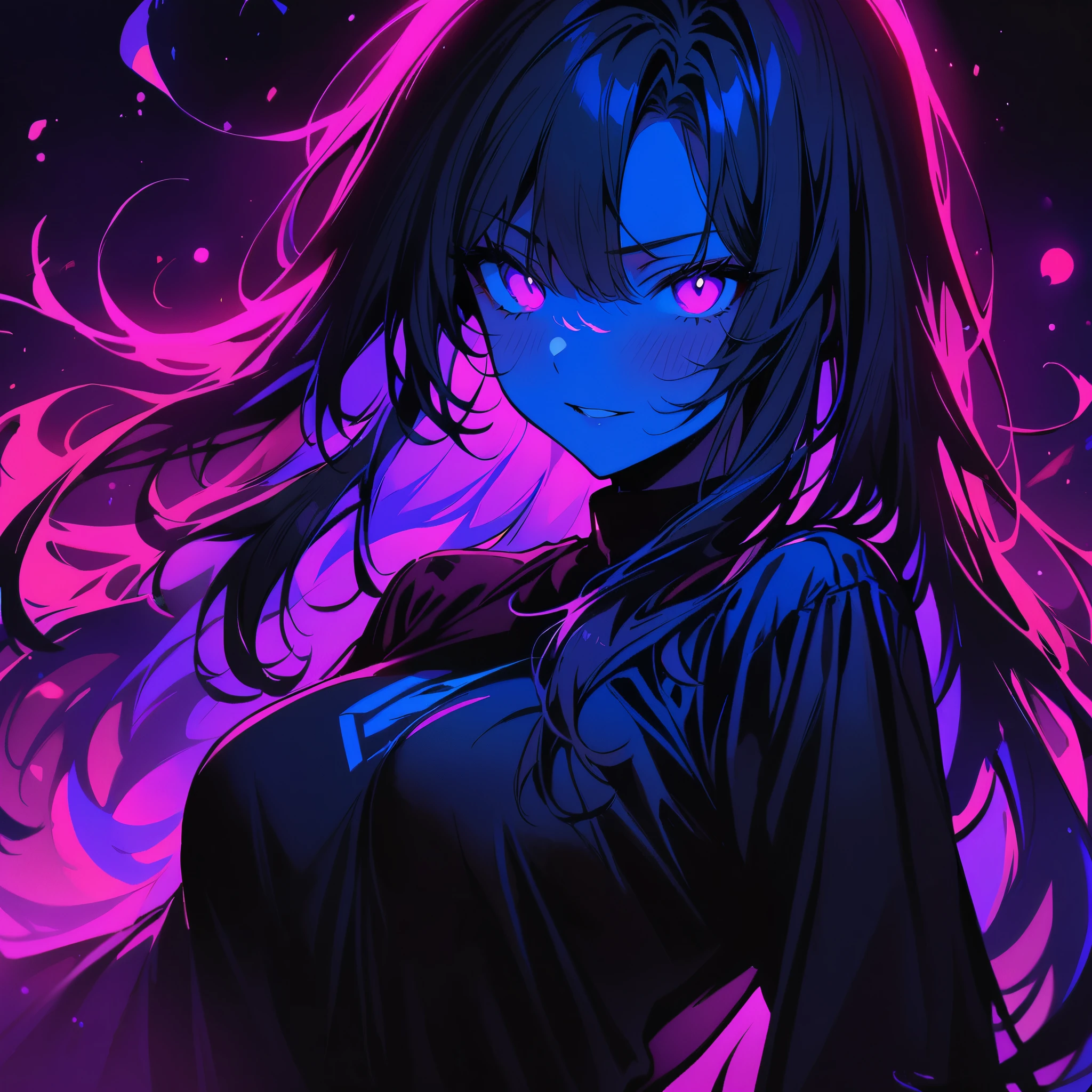(masterpiece, best quality:1.2),black light, 1 girl, solo