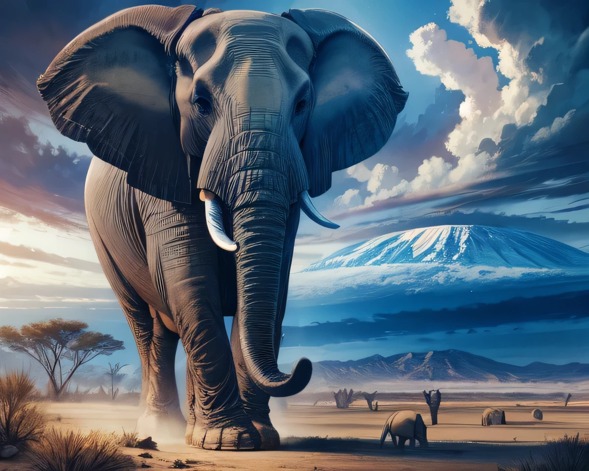 Desert and elephants