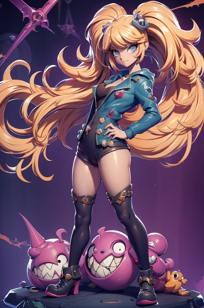 girls estilo rayman legends, character estilo art rayman legends, model sheet, girl , corpo inteiro, acessórios gigantes,giant monster, mascote, sexy, sensuality, GIANT GUN PORTS,sexy,Tight tunics, legs, alien, curve, wearing jacket, monster in turn, pernas longas,monster, monster in turn