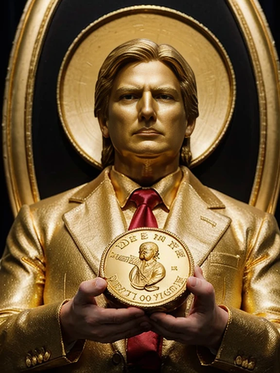 President Trump , the Major  Last Judgment man, Gift many gold coin , Gift many gold ingot, Gift many Xmas present