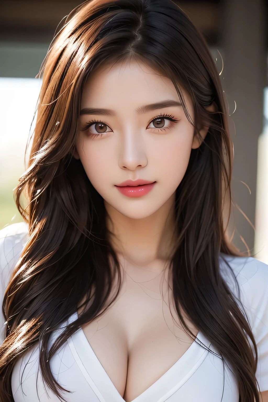 High-quality work,Realistic works,Super premium graphics,8K HD CG works,high quality graphics,High-definition and exquisite CG works,10x pixels,Ultra-fine details:1.1,Advanced technical details:1.1Realistic photo effects,Interior lighting effects:1.5,natural soft light:1.5. Light effect(Virtual light effects:1.8),ultra high resolution,shining dress,sliver long hair,silber hair,transparenthair,high detailed hair(Quality hair details:1.1)Clear eyes,Double eyelids look good,Sharp eye makeup, Create exquisite eyelash makeup, tthin eyebrows, Ultra-detailed eyes,a tall nose, lovely red lips, rosey cheeks, With delicate makeup on her face , pretty face, The face shape is perfectly proportioned,(Advanced facial details:1.1) Very delicate and beautiful., About Igree, 8K Wallpaper, astonishing, detaileds, extremely detailed eye, highlydetailed skin, extremely detailed fingers, highly detailed nose, highly detail mouth, perfect anatomia,1girl in, (Sexy Baseball Uniforms), a miniskirt,,large full breasts,A slender,Toned buttocks,Stockings,Keep one's mouth shut、Smile happily、largeeyes、Distinct double eyelids、Eye lashes、long neck、Absolute area、Clean collarbone、face perfect、thin lips、a small face、(Gaze towards the viewer、Highlights in the eyes、Light brown eyes、Gloss on lips)、 , Baseball Stadium, jewely, Cute smile,Short hair, Solo, 18year old、hposing Gravure Idol, First pitch ceremony,mound,Pitching form, (Dynamic Pitching:1.4),Perfect Lighting,dynamic ungle, Women's artwork,Dress full body video,Realism,Amazing Cleavage,My eyes are very bright today