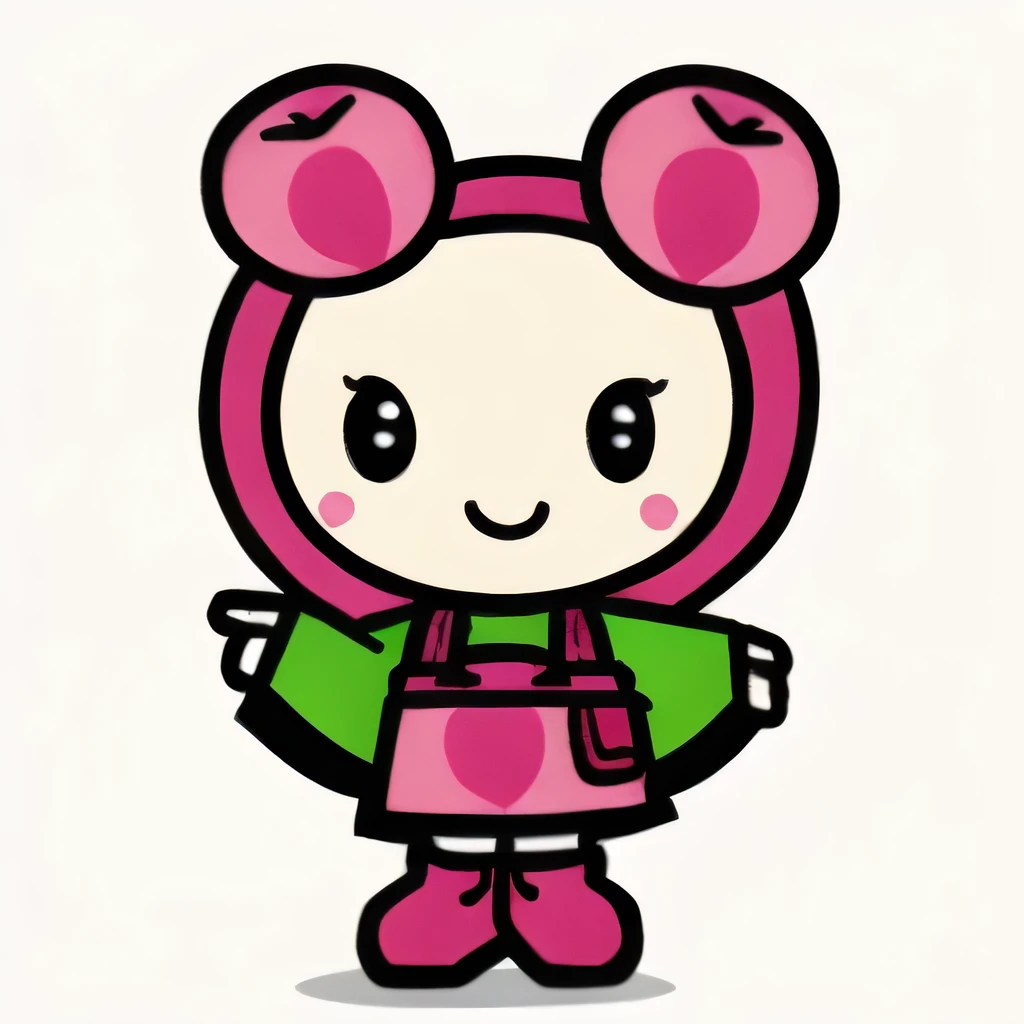 a very cute and beautiful chibi anime girl, simple flat background, full body, standing, highly detailed face and eyes, clearly outlined, solo