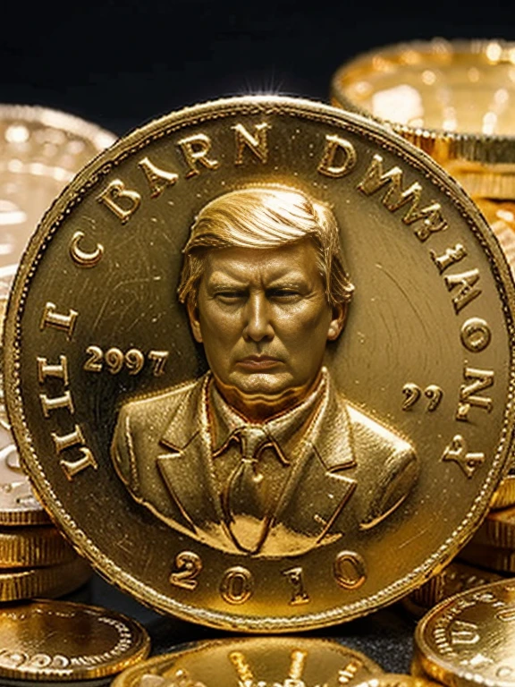 President Trump with the Major  Last Judgment man, many gold coin ,many gold ingot, many Xmas present