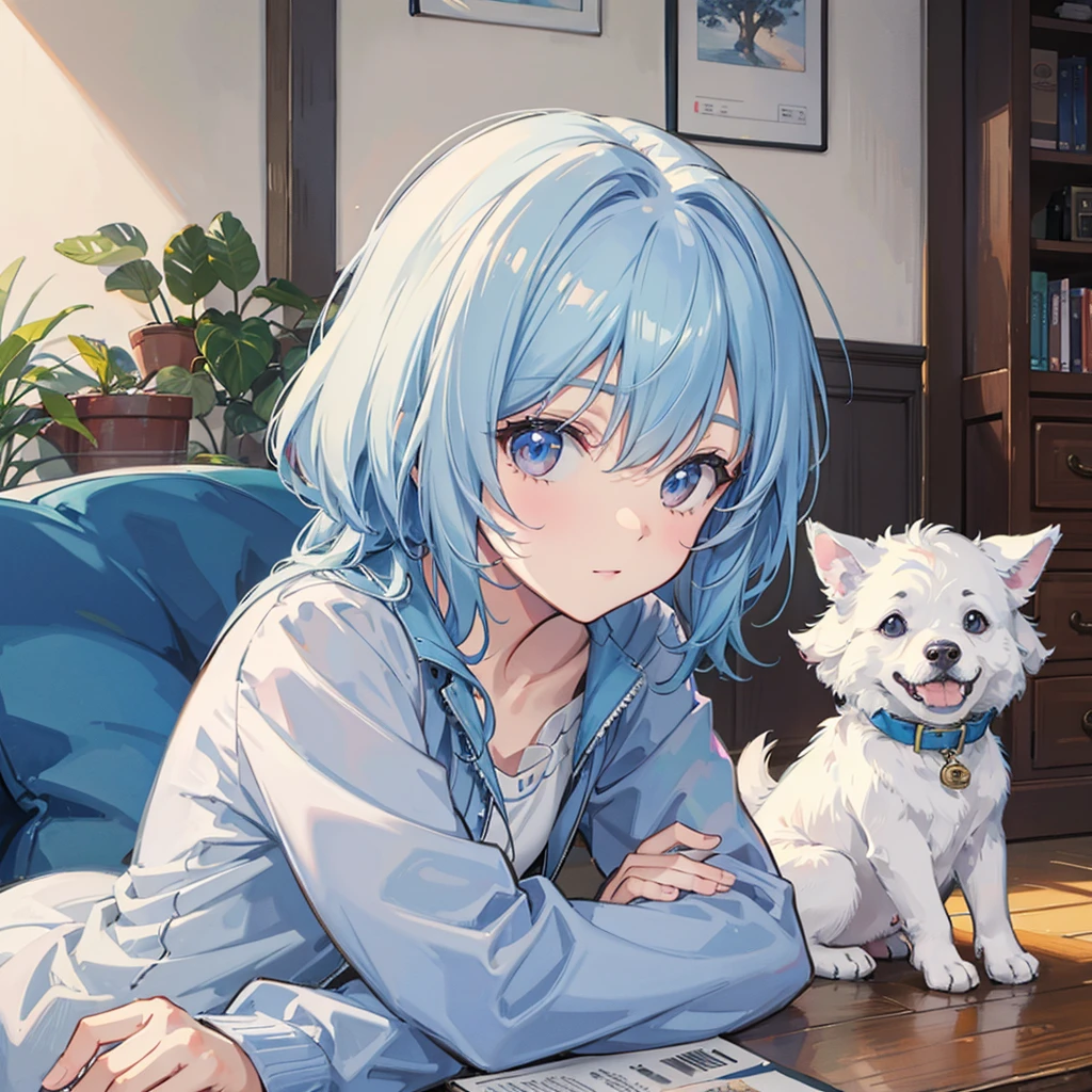 male light blue dog