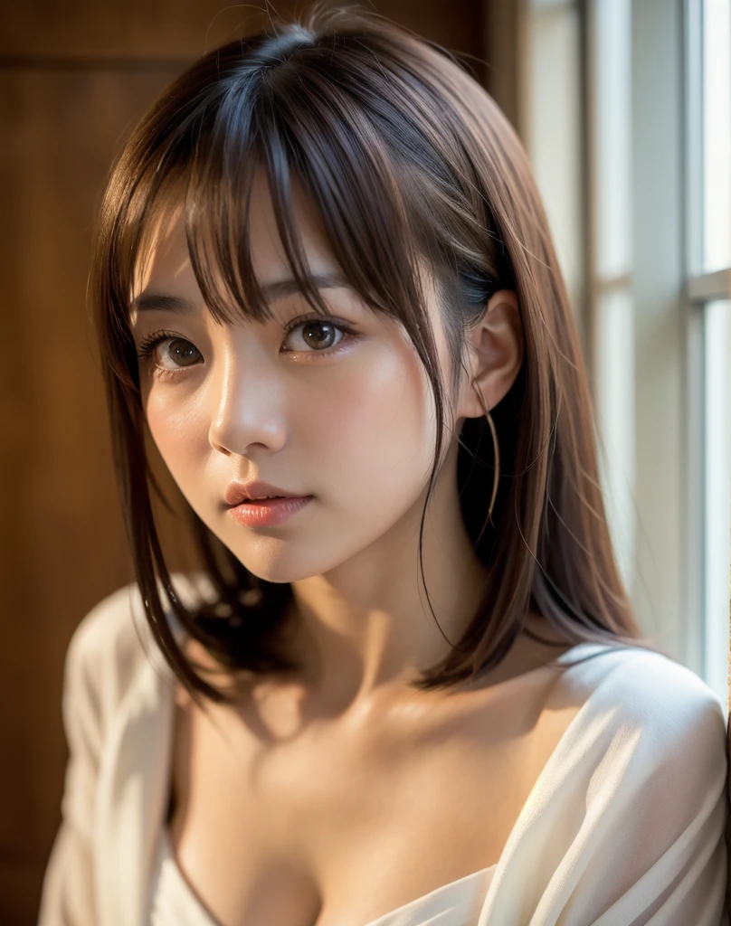 best quality, face focus, soft light, ultra high res, (photorealistic:1.4), RAW photo,Shinozaki Ai,
1japanese girl, solo, cute, (pupil, lights in the eyes), detailed beautiful face, (big chest),(high resolution detail of human skin texture),
(long hair),
indoor,
White traditional japanese kimono,
(portrait)