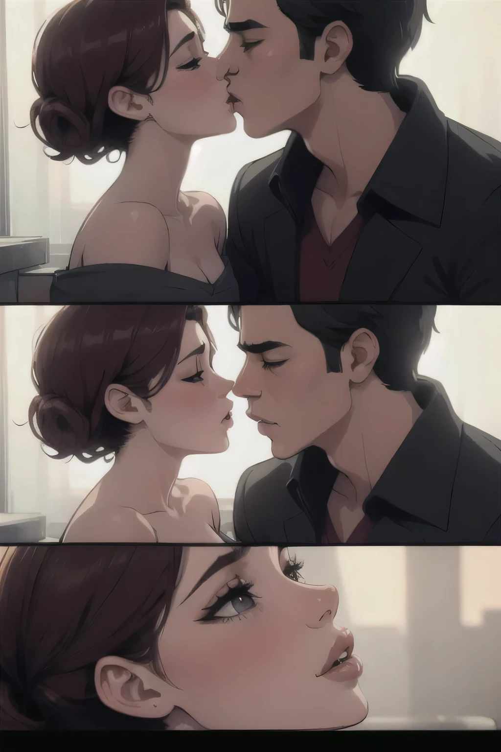 arafed image of a woman and woman kissing each other, kiss, wonderful scene, kissing together cutely, lovely kiss, kissing, hot, couple kissing, full scene shot, version 3, visually stunning scene, most memorable scene, the most beautiful scene, still from a terence malik film, best scene, kiss mouth to mouth, shot from movie, wonderful