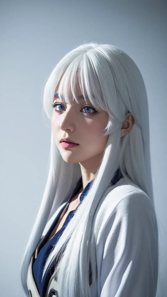 elaina (majonotabitabi), white hair, blue eyes, long hair