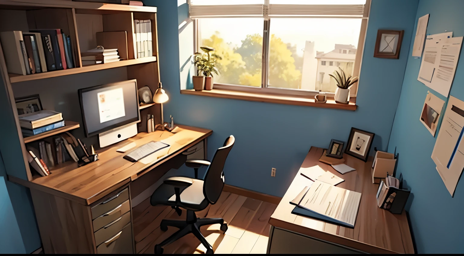 Small office There is a gorgeous study desk.