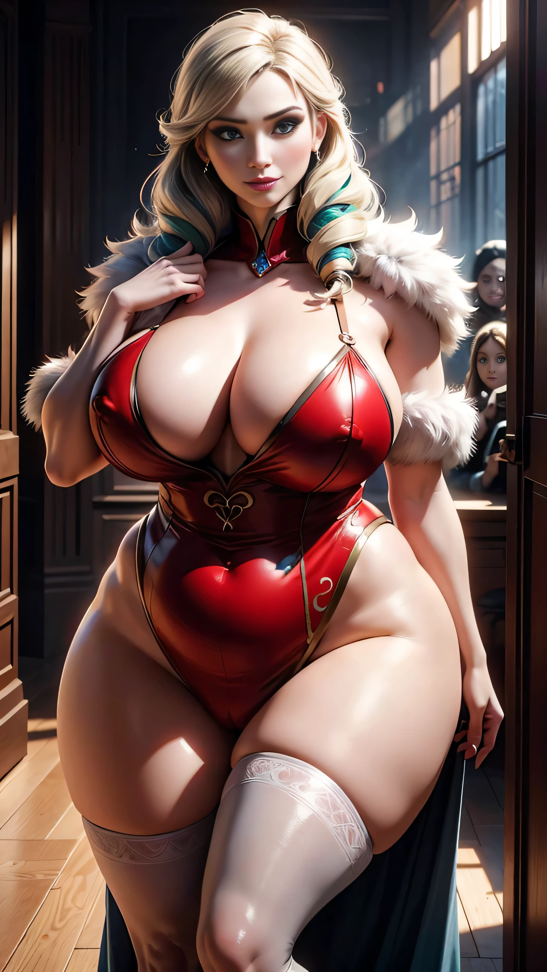 Full-length portrait of a great Nordic queen, Very nice lady, 50 years old, Fat and healthy body, Erotic Warrior Costume, Deep crimson fluffy fur, 自然なBlue eyes, bumpy nose, Long chin, Wearing ancient national costumes,
8k resolution, Dynamic Lighting Ultra-Detailed Exquisitely Detailed Splash Art Trending 3 Colors on Artstation Unreal Engine 5 Volumetric Lighting, Oil, Strong Stroke Director 65-year-old female teacher, bionde(Long straight line), Cowboy Shot, A light smile, White Stockings, 8k, Green Hair, 8k yen, High quality illustrations, Dynamic Lighting, Exquisite detail, pregnancy９Month Female,Nicole Kidman,Mature Woman, Mom Type, Mom Type, Very large breasts:1.7,Curvaceous figure, Bright red lips, Perfect body, Sensual Appearance, Curvy Model, Very plump body, Sensual body, Plus Size Women, Attractive plus size model, Illustration of a curved hourglass,Blue eyes: 1.7. Shine:1.2,Standing pose,(Glaring at the camera), Full-length portrait of a great Nordic queen, Very nice lady, 50 years old, Fat and healthy body, Erotic Warrior Costume, Deep crimson fluffy fur, 自然なBlue eyes, bumpy nose, Long chin, Wearing ancient national costumes,
8k resolution, Dynamic Lighting Ultra-Detailed Exquisitely Detailed Splash Art Trending 3 Colors on Artstation Unreal Engine 5 Volumetric Lighting, Oil, strong stroke