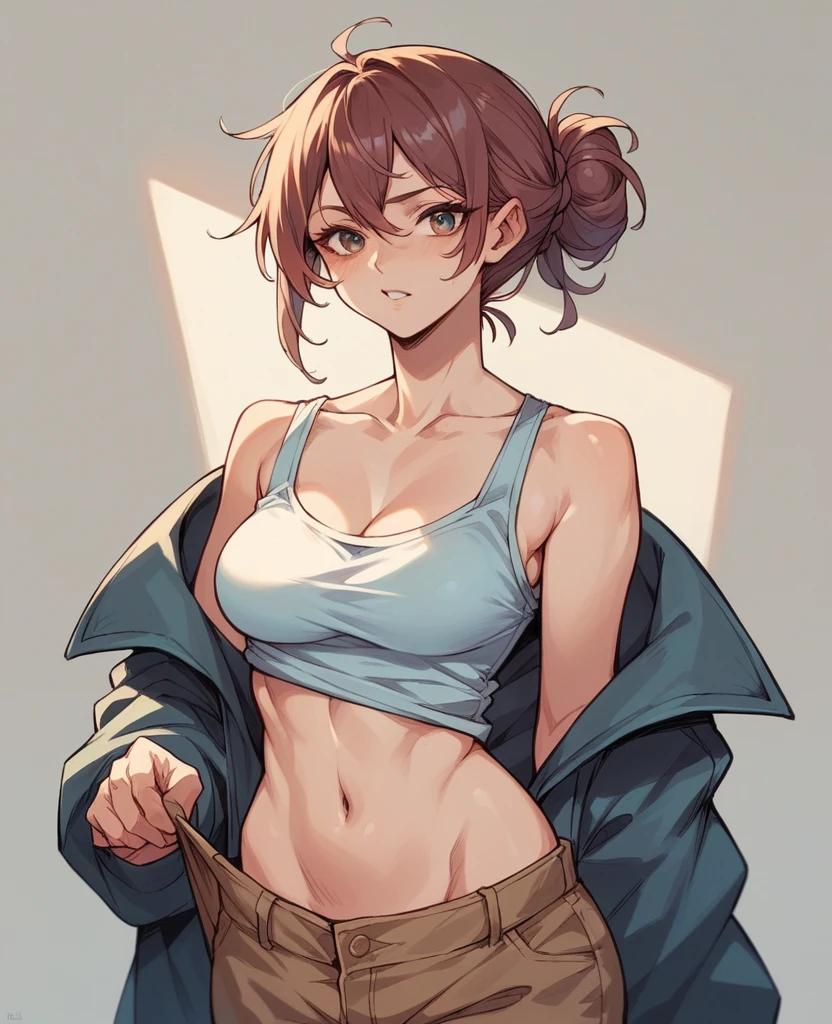 woman taking off clothes