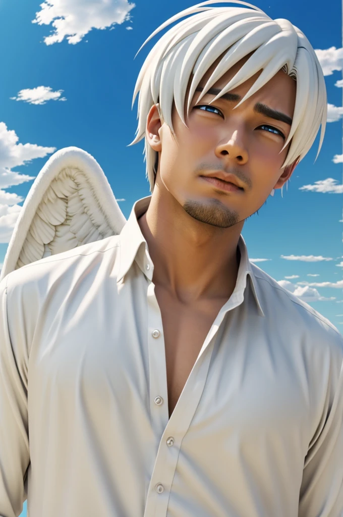 male angel crying anime