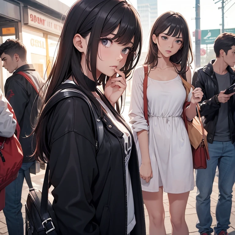 Jealous girlfriend sees her boyfriend talking to another girl, He didn't notice. On campus