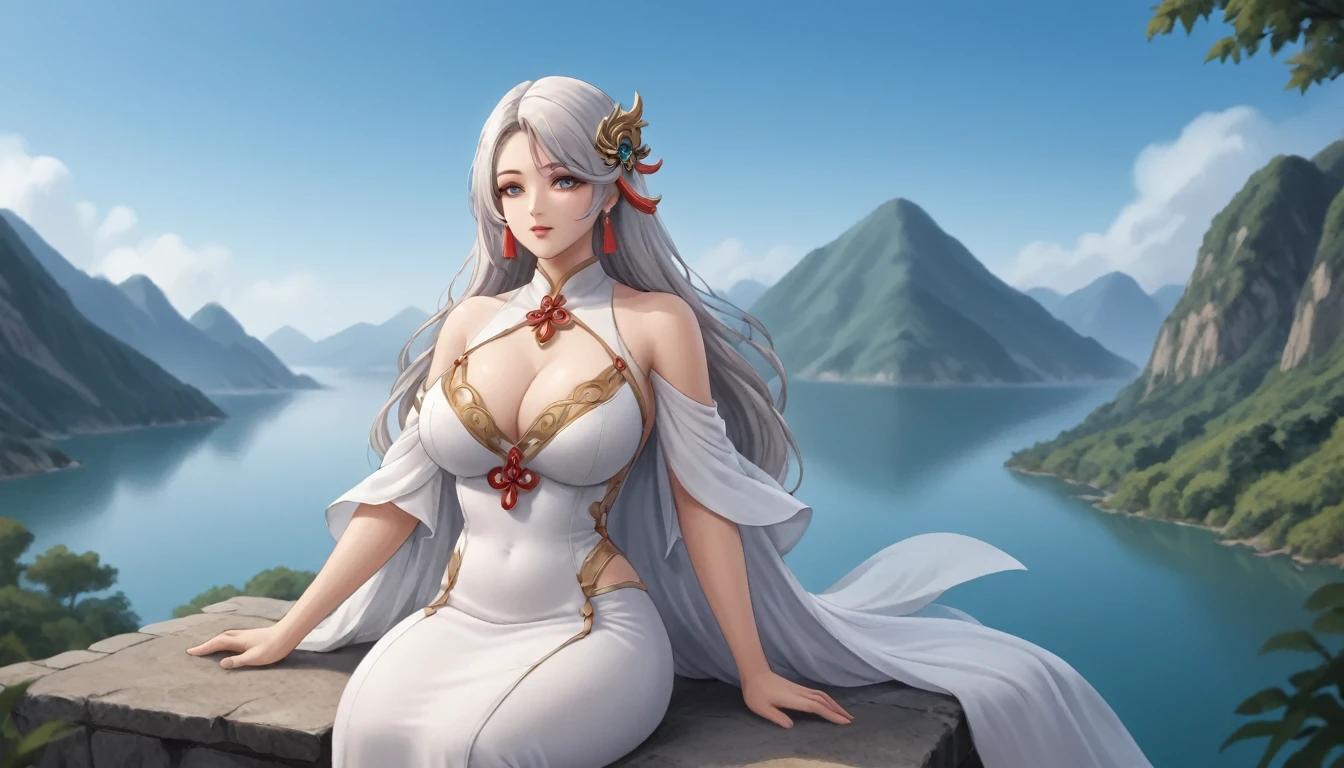 high quality,HD,16K,Sharp Line,1 Girl,fantasy, (Fire Spirits),Pretty Face, Large Breasts, Beautiful legs,In the mountains,Focus Girl,detailed Pretty Face,Detailed clothes,beautiful eyes,Cool,Sexy,Dynamic Angle,穿着华服的神明Strike a pose拍照, Ancient mysterious sexy goddess, Traditional beauty woman, Beautiful female warrior god of war , Beautiful sexy goddess, Gorgeous role-playing, high, Beautiful young girl, Beautiful woman, 华丽Beautiful woman, Complex clothing,Chinese Mystical Aesthetics, Beautiful Asian ancient mysterious girl, Extremely detailed shot of the goddess, Jaw-dropping sexy beauty, Big breasts deep neckline sexy belly button(butt), (bedroom), (Sexy Girls), masterpiece, best quality, Bangs, blush, Chest, clavicle, Eyebrows visible through hair, (Gradient red and gold hair), Jewelry, Long hair,Bright Eyes, ring, (solitary), illustration, fashionable, miss, Strike a pose, background, element, confident, Express, Accessories, majestic, striking, key point, Dynamic poses, ((plump)), (black))Woman in transparent dress,Viewer,(((Full breasts, Keeley University))),Slim waist,(Navel exposed,Bare waist), Long hair, extreme detailed details, 详细的fantasy艺术, Stunning character art, Beautiful and exquisite character art, Beautiful transparent dress, Very detailed, Large Breasts,Chest,Golden ratio figure,Beautiful figure,Ultra wide-angle shooting,Full body shot拍摄,Body close-up,Full body shot,Wearing a pleated tulle skirt,柔和动漫illustration, 柔和的深色background,Fujifilm XT3 Clear focus, f 5.6, High Detail, Clear focus,(Wearing openwork clothing),, (Natural light), (Tempting)translucent, Good velvet quality, Compared, Divine Light,, Silver hair, 天空background, Absolute Strength,Female Shinmei,穿着性感丝绸的Female Shinmei,,Large Breasts,Chest,Golden ratio figure,Beautiful figure,Ultra wide-angle shooting,Full body shot,Body close-up,Full body shot, Wearing a tulle dress, Model shooting style, Large Breasts,饱满Chest,Golden ratio figure,Beautiful figure,(Extremely detailed CG 8k wallpaper unit), The most beautiful artistic photos in the world, , 8K 超HD, ) on the beach,Sexy lazy posture,Sexy seductive expression,best quality,masterpiece,Ultra-high resolution,(Practical:1.4),original photo,Ultra-high resolution