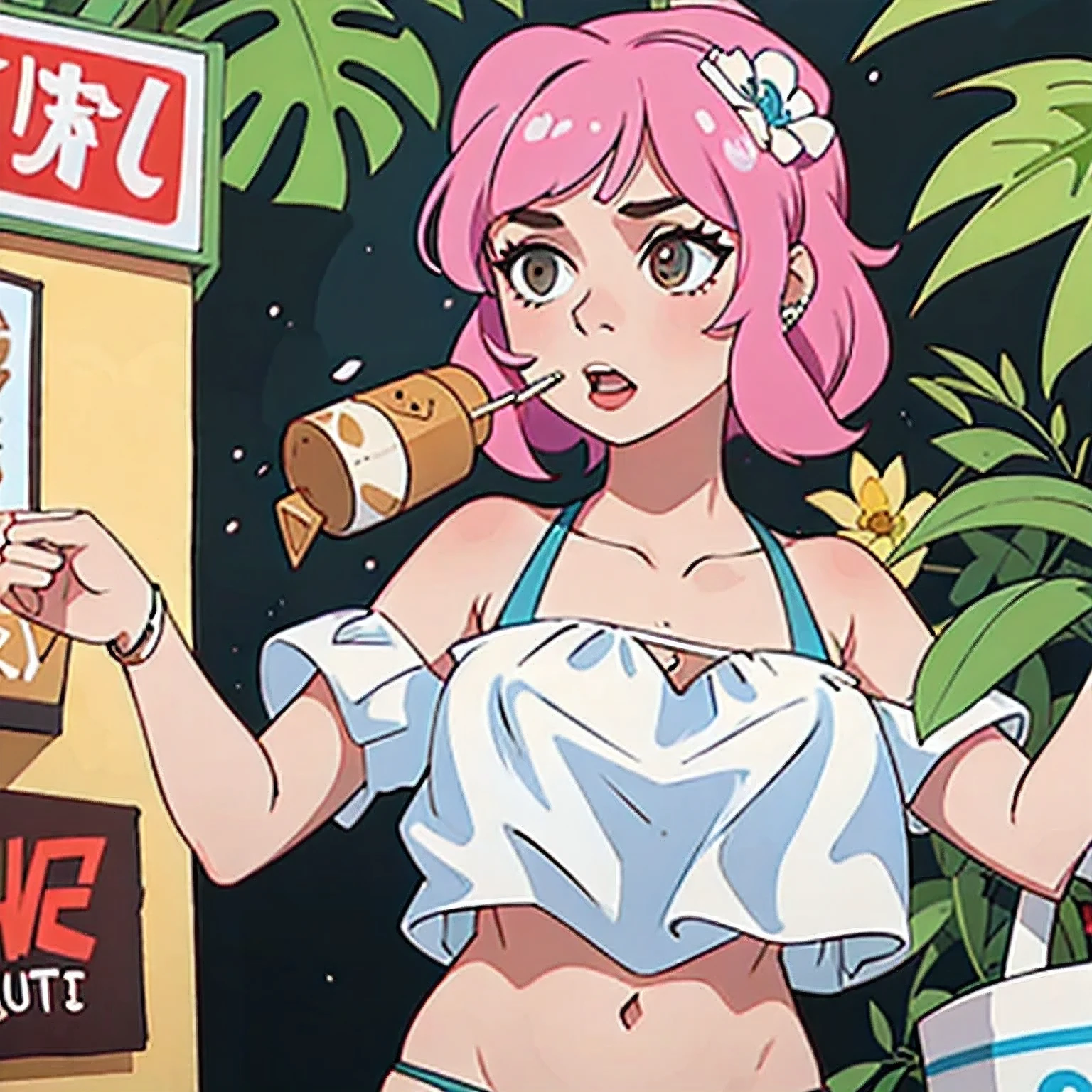 girl in a bikini eating an ice cream cone, eating ice cream, in a bikini, angela white, giorgia meloni, katy perry, in bikini, eating ice - cream, wearing spandex bikini, ice cream on the side, bikini, ice cream, wearing a bikini, candid photo of dirty, shiny plastic bikini, candid shot, cone, 1 girl, solo，in a green dress standing by a wall,portrait of female idol