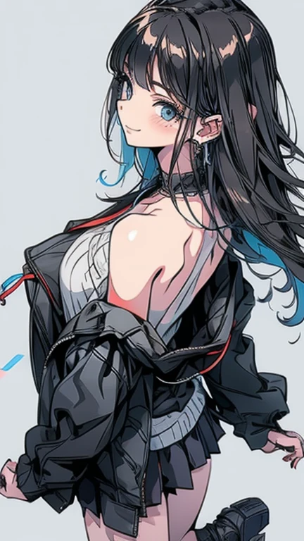 girl, naked, whole body,Large Breasts, White Background, smile, Turn your ass towards me