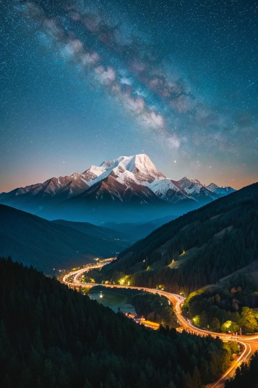 Mountain、Starry Sky