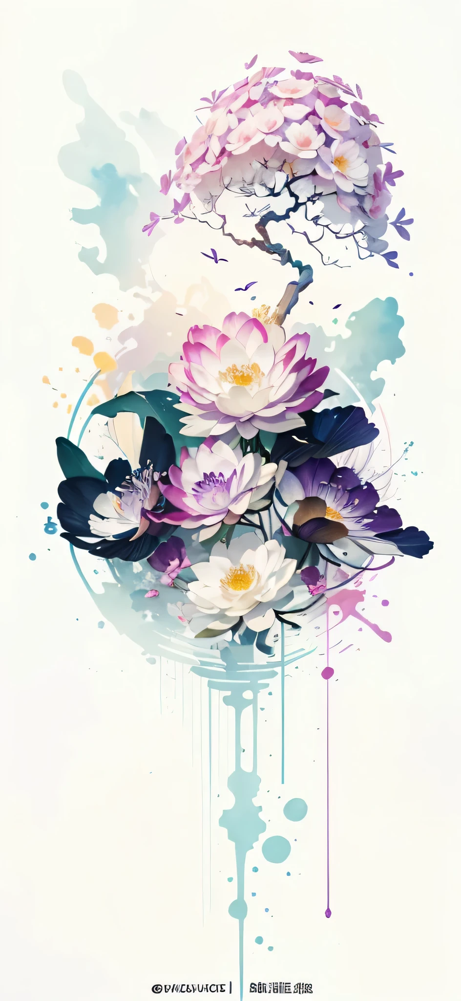(Art by Numbers,Inks and washes:1.2),Nobody, Mountain々, wood, Rivers,Flowers,Lotus flower,Purple Flower,Mountain Flowers(Oriental elements, Chinese colors, Senior Color Matching), (3D sculpture,Rendering with Octane,Volumetric Light,Natural soft light,), (Very delicate:1.2, Losing focus:1.2, Very colorful, Cinema Lighting, clair obscur,Ray Tracing), masterpiece, Super rich,Very detailed,8k, Zurrison_style_wonderful_wall,Based on purple,Paintings with a lot of purple,(((Write Fuji Mountain)))