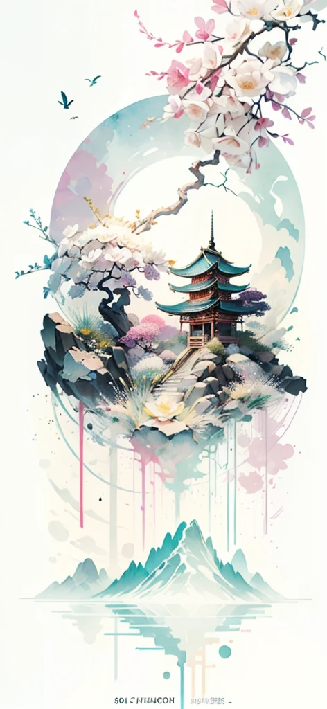 (Art by Numbers,Inks and washes:1.2)，Nobody, Mountain々, wood, Rivers，Flowers，Lotus flower，Purple Flower,沢Mountainの花(Oriental elements, Chinese colors, Senior Color Matching),  (3D sculpture，Rendering with Octane，Volumetric Light，Natural soft light，), (Very delicate:1.2, Losing focus:1.2, Very colorful, Cinema Lighting, Chiaroscuro,Ray Tracing), masterpiece, Super rich,Very detailed,8k, Zurrison_style_wonderful_wall,Based on purple,Paintings with a lot of purple,(((富士Mountainを書いて)))