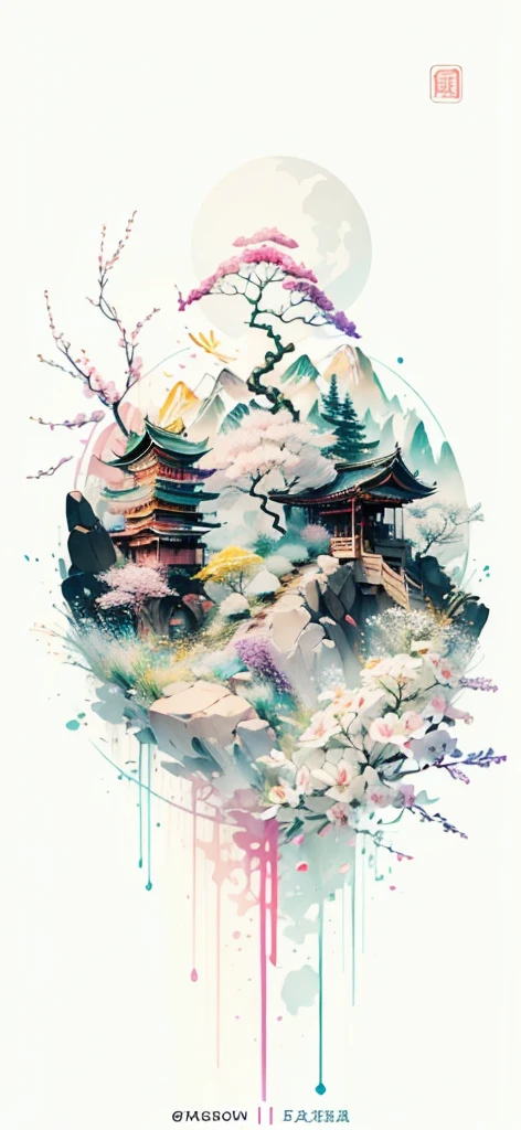 (Art by Numbers,Inks and washes:1.2),Nobody, Mountain々, wood, Rivers,Flowers,Cherry Blossom,Purple Flower,沢Mountainの花(Oriental elements, Chinese colors, Senior Color Matching), (3D sculpture,Rendering with Octane,Volumetric Light,Natural soft light,), (Very delicate:1.2, Losing focus:1.2, Very colorful, Cinema Lighting, Chiaroscuro,Ray Tracing), masterpiece, Super rich,Very detailed,8k, Zurrison_style_wonderful_wall,Based on purple,Paintings with a lot of purple,(((富士Mountainを書いて)))
