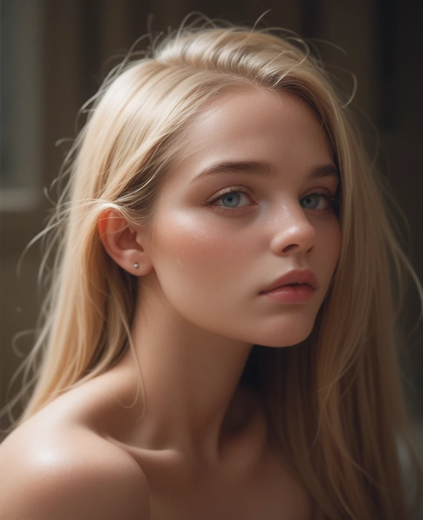 A blonde girl with submissive look and braty nature