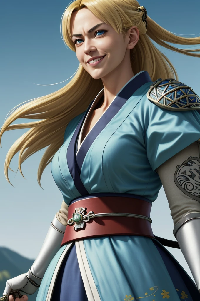 Highest quality, masterpiece, High resolution, alone,(Giorgia Meloni), smile,, 1 Female,kimono,Italy,knife,Daimyo,No flag,Jinhaori,Fumaru,brigandine,gat,hauberk,Evening sky_background,Anime Style, Highest quality, 4K, masterpiece, Middle Age,Wrinkles,alone, 1 , Upper Body, (Front angle),(looking at the camera),(Artfully crafted brilliance,),(Two arms),Looking at the camera,blue eyes,smug face, Shinkai Makoto style,blonde_hair, (Full Finger),(Accurate fingertips), (The finer details),(Anatomically correct),(映画のbackground), Hyper Detail, (Subtle details), (Intricate details), Octane Rendering,