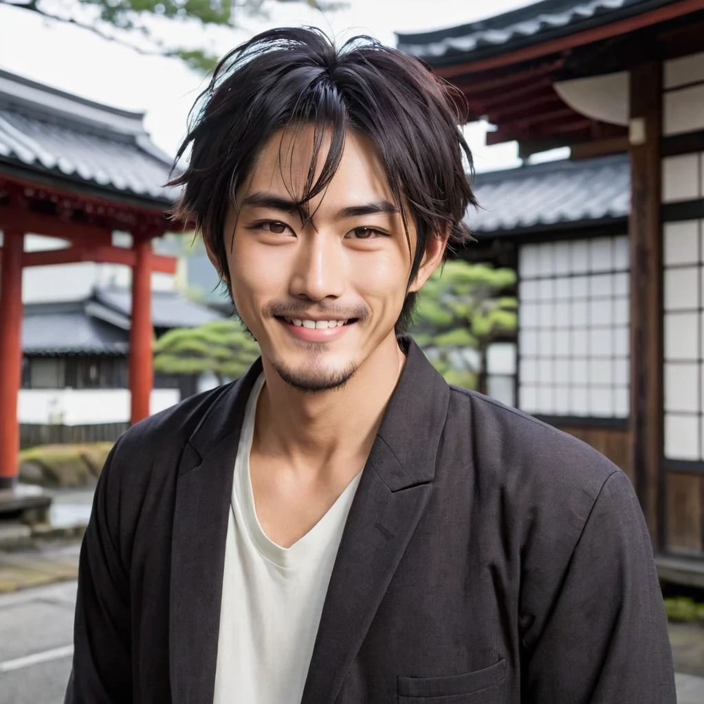 I want a human with a more human appearance and of Japanese ethnicity, man, I want him to have a mean smile and an expression of disgust at what he's seeing, and an extremely strong purple demonic aura that surrounds his entire being, This man will have long hair and wear Daimyo's luxury clothes, will have scarlet purple eyes and appear to be 26 years old at most. captured in an ultra-realistic full HD 4K portrait, detailed texture showing its menacing shape, Immersive atmosphere, high definition shadow play, digitalpainting, nevoa no environment. I want a different monster from each other and make the image darker, obscure, creating a dark and dimly lit horror atmosphere!
