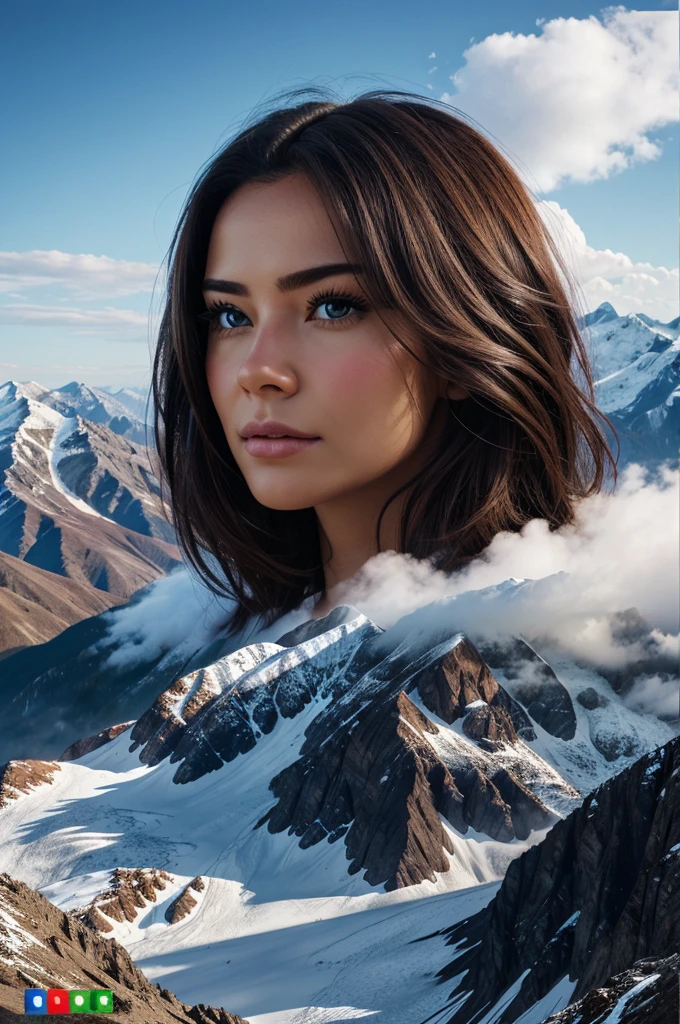 Create a mountain potrait super realistic in 4 mega pixel size