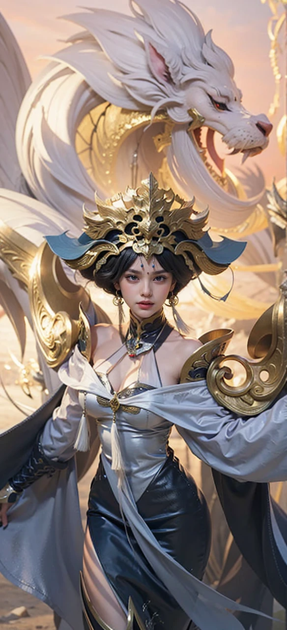 a close up of a girl (mobile legends character detailed black hair, big booobs ,  shadowbringers cinematic, 4 k detail fantasy, a beautiful fantasy empress, game cg, xianxia fantasy, xianxia hero, 2. 5 d cgi anime fantasy artwork, cinematic goddess close shot, ruan jia and artgerm, wow 4 k detail fantasy, hyperdetailed fantasy character