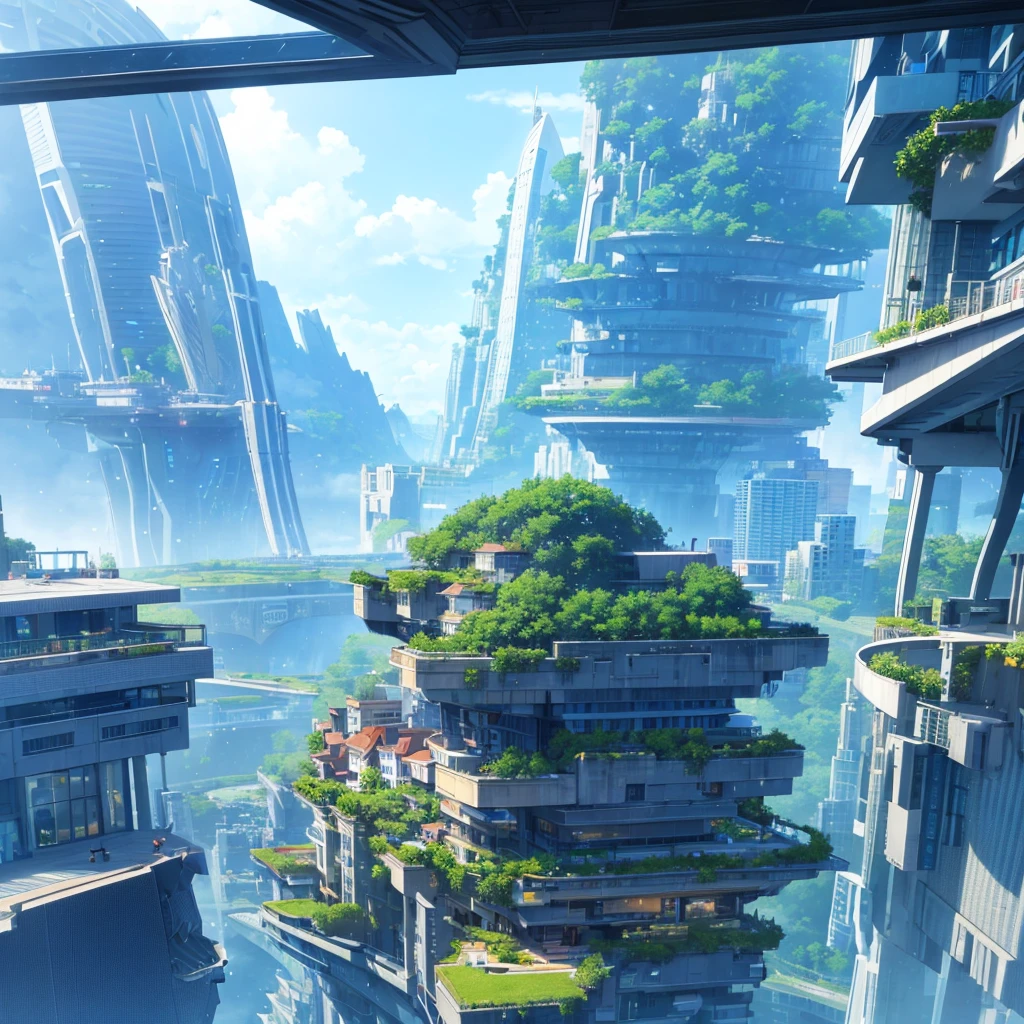 Seaside scenery, Blue sky and clouds、Ultra HD、Ultra-delicate details、(Highest quality,4K,8k,High resolution,masterpiece:1.2),Very detailed,(Realistic,Realistic,Photorealistic:1.37),Futuristic floating city,Future Technology,Huge urban high-tech tablet platform,airship,Floating in the sky,Future City,小さなairshipが周囲に,High-tech hemispherical platform,Colorful lights,High-level architecture,Modern architecture,Skyscraper,Access the cloud,Beautiful views,City view,Impressive design,Seamlessly blending with nature,vibrant and lively atmosphere,Future Transportation Systems,No Parking,Transparent path,Lush greenery,Sky Garden,waterfall,Spectacular Skyline,Reflection on the surface of the water,Shining River,Architectural Innovation,Futuristic skyscrapers,Transparent Dome,The building has an unusual shape,Elevated walkway,Impressive Skyline,Glowing lights,Future Technology,minimalist design,Scenic spots,panoramic,tower that pierces the clouds,Vibrant colors,Spectacular sunrise,Spectacular sunset,Dazzling light display,Magical atmosphere,Future City,Urban Utopia,Luxury Lifestyle,Innovative Energy,Sustainable Development,Smart City Technology,Advanced Infrastructure,Quiet atmosphere,Nature and technology coexist in harmony,Great cityscape,Unprecedented urban planning,Architecture seamlessly connects with nature,High-tech city,A marvel of cutting-edge engineering,The future of urban living,A visionary architectural concept,Energy-efficient buildings,Harmony with the environment,A city floating above the clouds,Utopian dreams become reality,The possibilities are endless,Cutting-edge transportation network,Green Energy Integration,Innovative Materials,Impressive holographic display,Advanced Communication Systems,Breathtaking aerial views,Quiet and peaceful environment,Modernist aesthetics,Heavenly Beauty