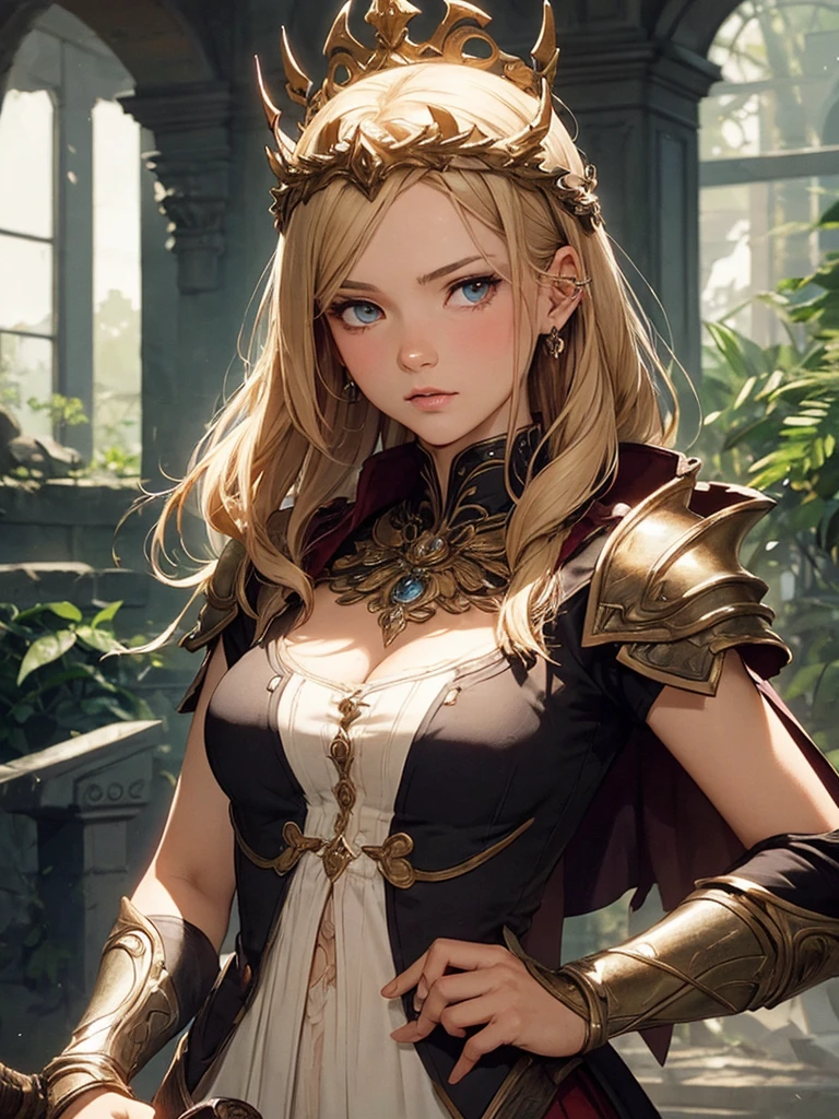(((Solo character image.))) (((Generate a single character image.)))  (((Dressed in medieval fantasy attire.))) Generate a beautiful and ravishing sorceress for a medieval fantasy setting.  She is alluring, exotic, and beautiful with a full figure.  Lusty smirk, intense gaze, with sexy features. ultra detailed, epic masterpiece, ultra detailed, intricate details, digital art, unreal engine, 8k, ultra HD, centered image award winning, fantasy art concept, digital art, centered image, flirty, best quality:1.0,hyperealistic:1.0,photorealistic:1.0,madly detailed CG unity 8k wallpaper:1.0,masterpiece:1.3,madly detailed photo:1.2, hyper-realistic lifelike texture:1.4, picture-perfect:1.0,8k, HQ,best quality:1.0,