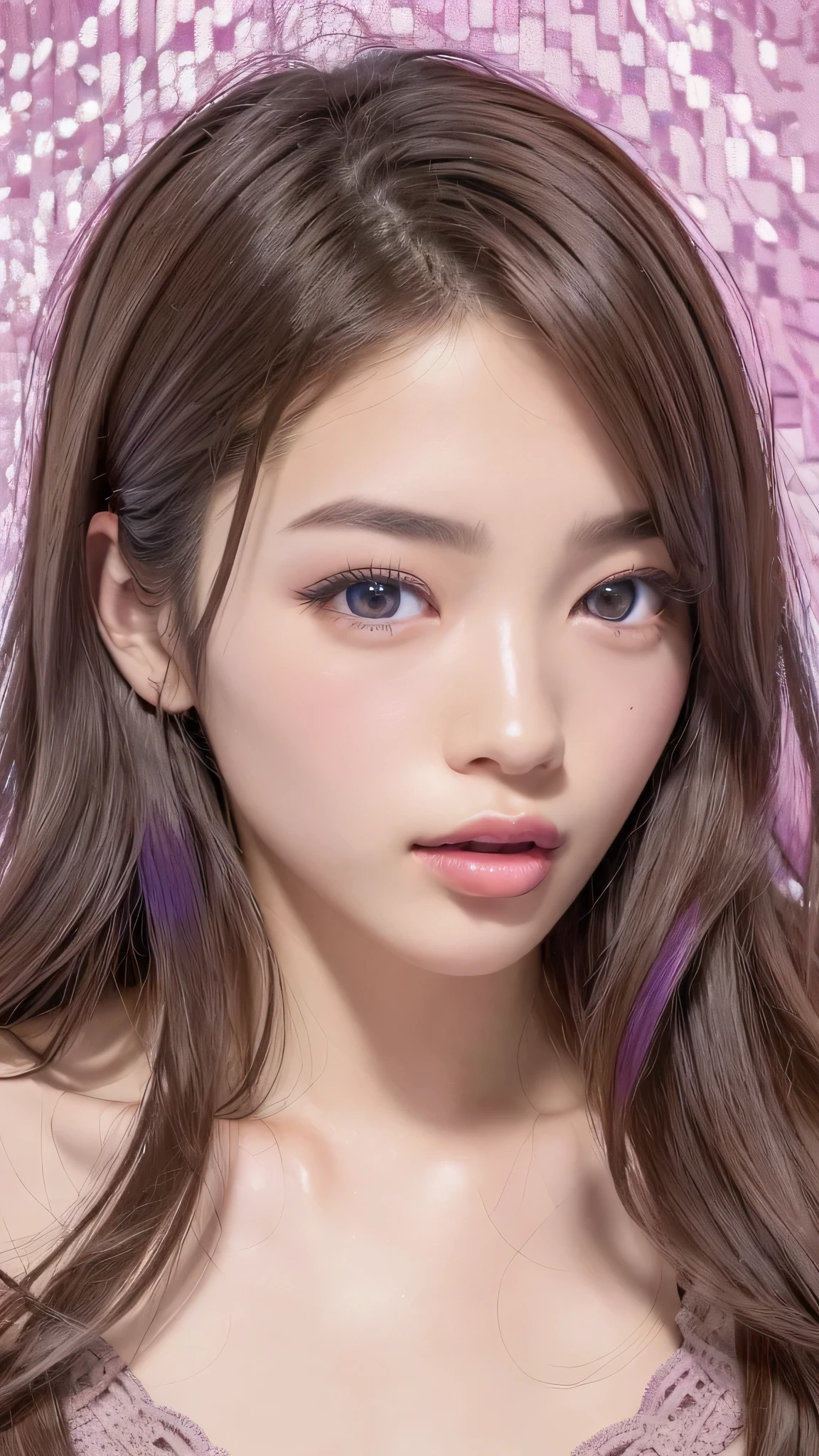 ((NSFW)), beautiful girl, ((fellatio with man)), handjob gesture:1.5, ((inserting big penis into mouth)), ((half closed eyes)), ((brown eyes)), (18 year old age girl), light brown hair color, ((big tits)), lips, realistic, ((skinny body)), charming, pink lipstick, colorful makeup, long eyelashes, wearing eyeliner, fair skin, (cute), (detailed face), detailed eyes, detailed iris, complete naked,