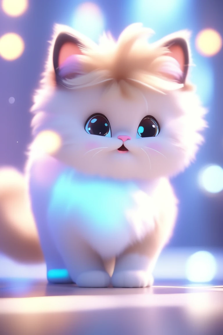 Movie stills Cute fluffy cat, High resolution, 3d, . Shallow depth of field, Vignette, Very detailed, High budget, Bokeh, CinemaScope, Sulky, amazing, nice, Film Grain, granular