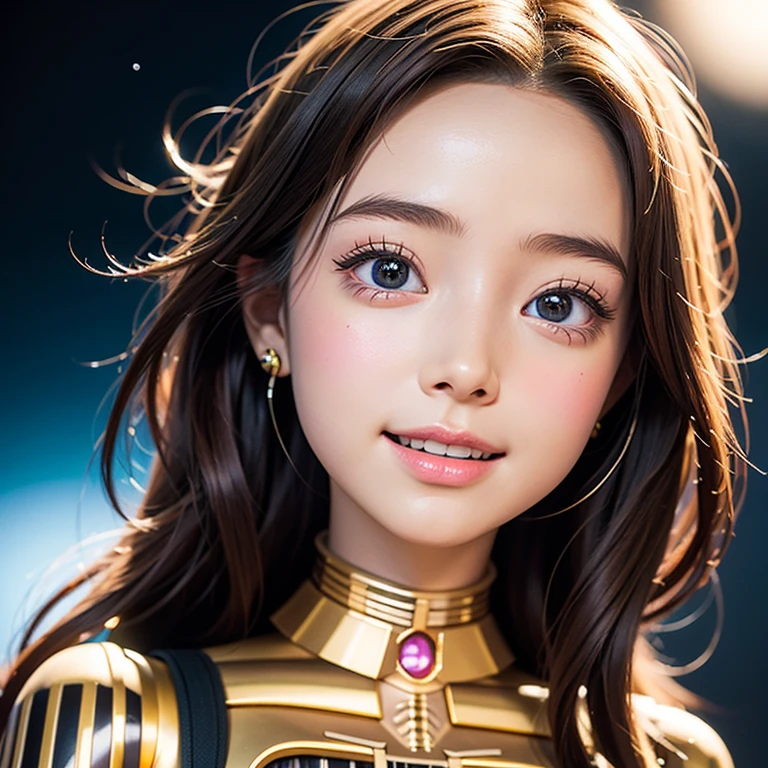(ExtremelyDetailed ((Personification as a LittleGirl of (C-3PO)))) DelicateClothing Textures. High-level UltraDetailed Wallpaper, (8K TopQuality Masterpiece of DigitalPainting), PerfectLighting, Absurd MysticSight Tyndall Effect Scattering (StudioGray background with (Overflowing oodles RainbowColor (Starry Particles BokeH))), (Assfocus RoundlyButts) (Exposed  SFW)  BREAK  (Acutance:0.88) (NOGIZAKA FaceVariations) Extremely Detailed KAWAII face, Childish PerfectAnatomy, CaptivatingGaze ReflectiveEyes with (SparklingHighlights:1.28), DoubleEyelids with (Delicate VoluminousLong Eyelashes:0.88), GlossyRED Lips with BeautifulDetails, PUNIPUNI RosyCheeks, Radiant PearlSkin with clear transparency, Glowing DowneyHair, { (Dynamic Joyful expressions LifeLike Rendering:1.4) | (:d) } . (large eyes:-1) . (Lens Flare:-0.5)