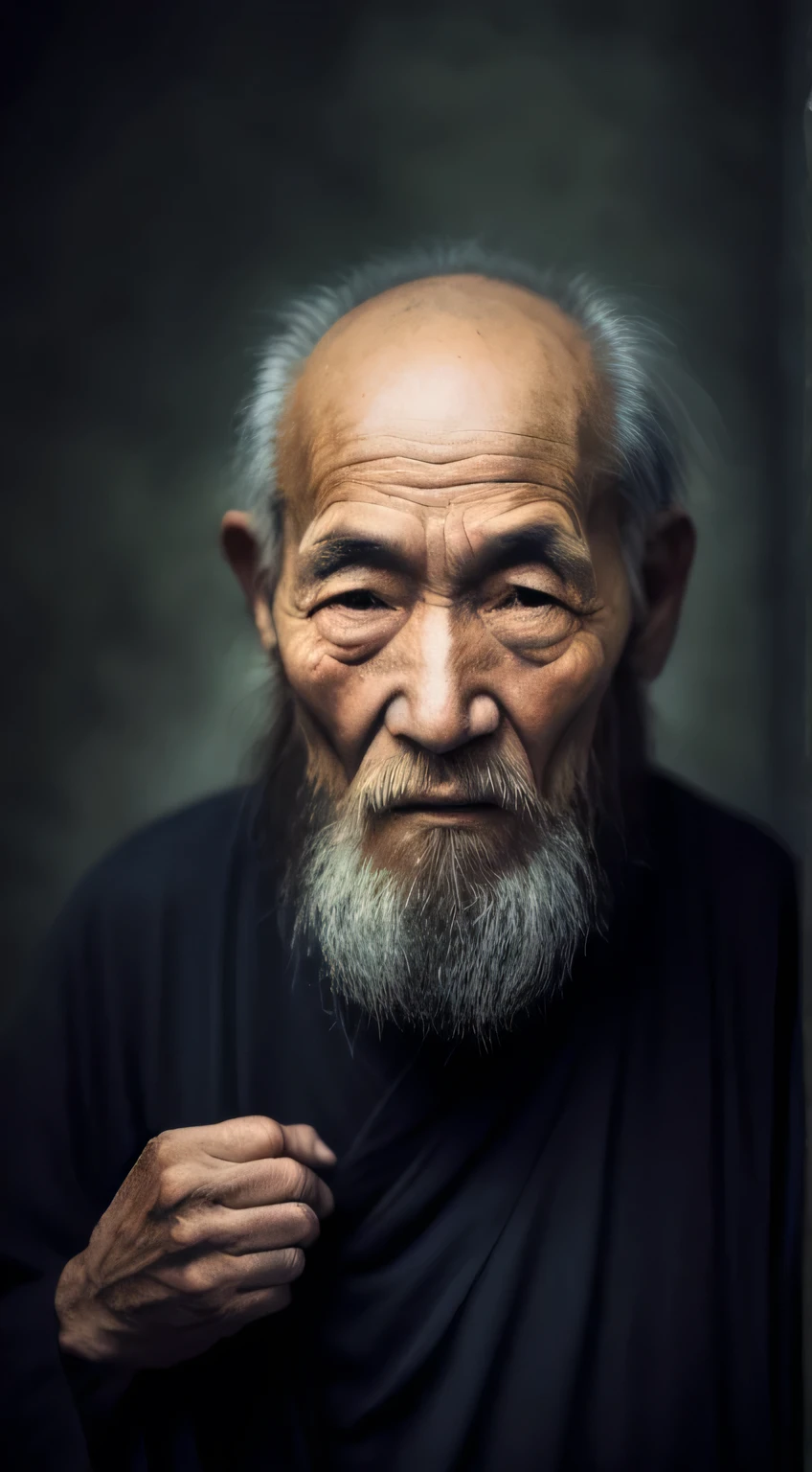 chinese,with a long beard,AAn old man, old man portrait, sharp looking portrait, peaceful expression, Wise old man, stunning portrait, Beautiful portrait, portrait photo of an old man, Old man, a old man, Serene expression, portrait of monk, of an old man, Portrait of an old man, Perfectly centered portrait,high definition