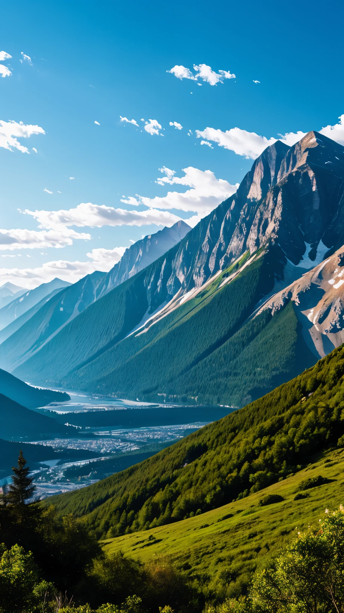 generate beautiful mountain scenery