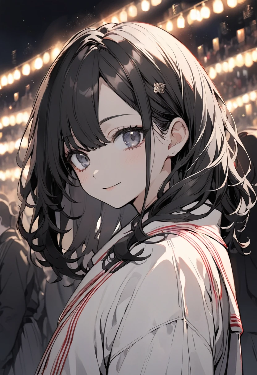 Polychrome, One girl, night, dark, Black Hair, View your viewers, Upper Body, In-person audience, Limited edition palette, Black background, Shine,
