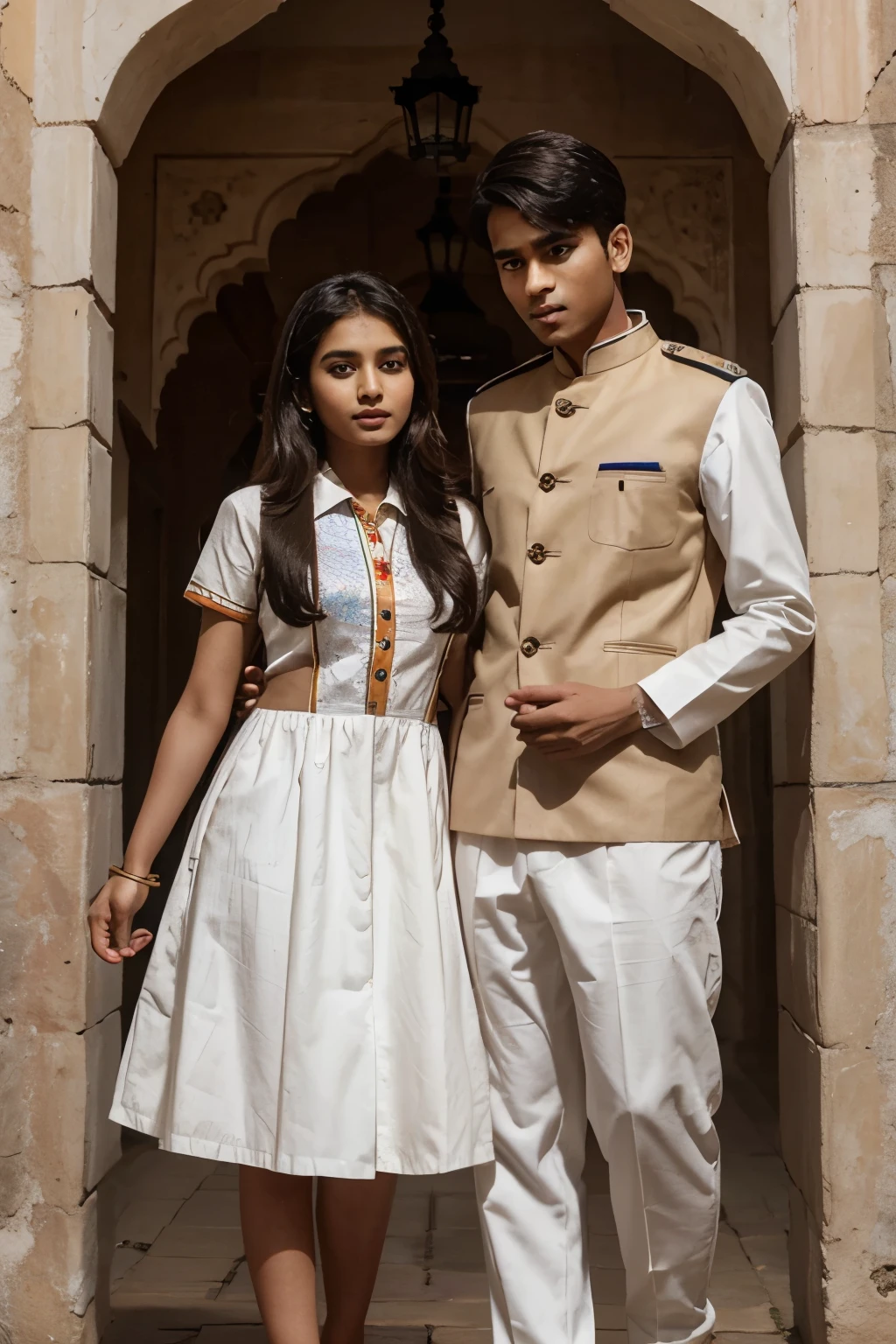 Indian uniform for College,boy and girl dress with unique design,4k,best quality,Design insire by Taj Mahal