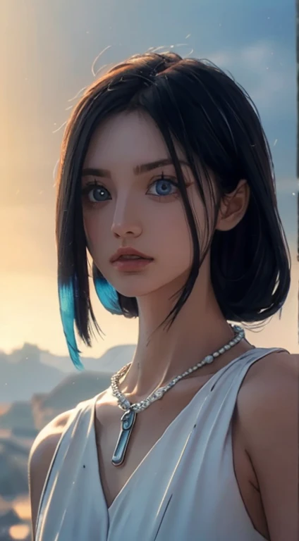 最high quality, masterpiece, High resolution, One girl, Porcelain Dress, hair accessory, necklace, jewelry, Beautiful Face, On the body, Tyndall effect, Realistic, Dark studio, Edge lighting, Two-tone lighting, (Skin with attention to detail: 1.2), 8k UHD, Digital SLR, Soft Light, high quality, Volumetric Light, Frank, photograph, High resolution, 4K, 8k, Background Blur,Beautiful big eyes、Charm、Luxury Dresses,high quality、Ultra delicate、8k