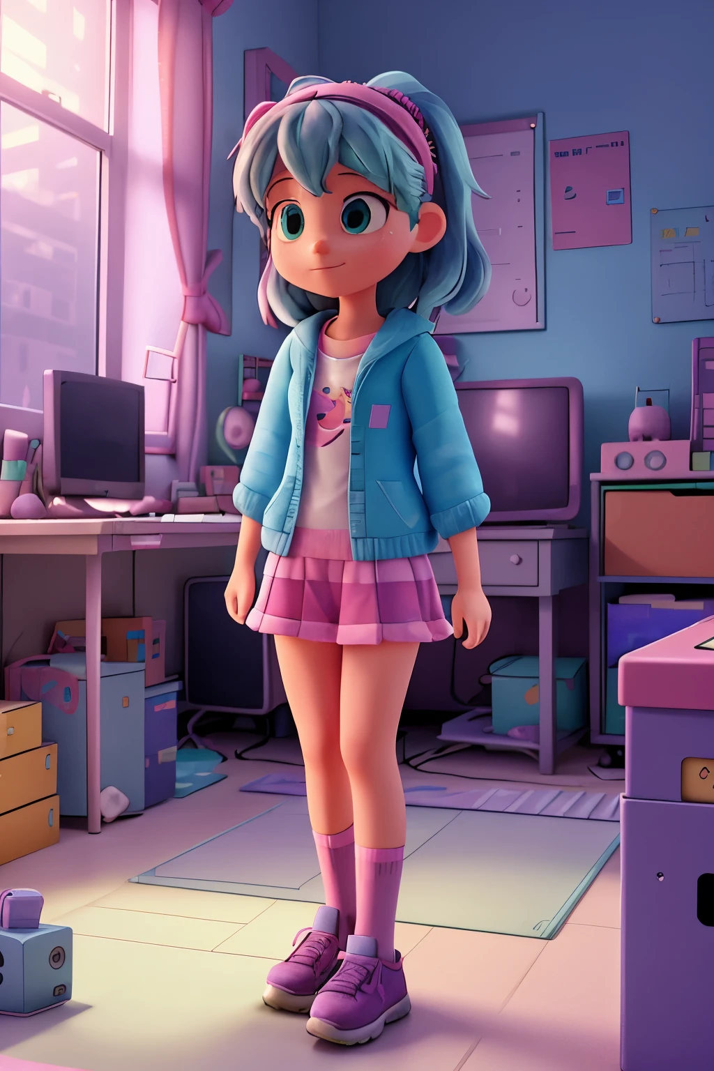 pastel render, a lofi girl programmer in front of his computer station, cozy and messy room,
lofi-girl, unreal engine 5 render. isometric cube cutout of a messy room with, isometric 3d render,
detailed, ideal symmetry, perfect alignment, 8k, muted hues, bloom from screen illuminations