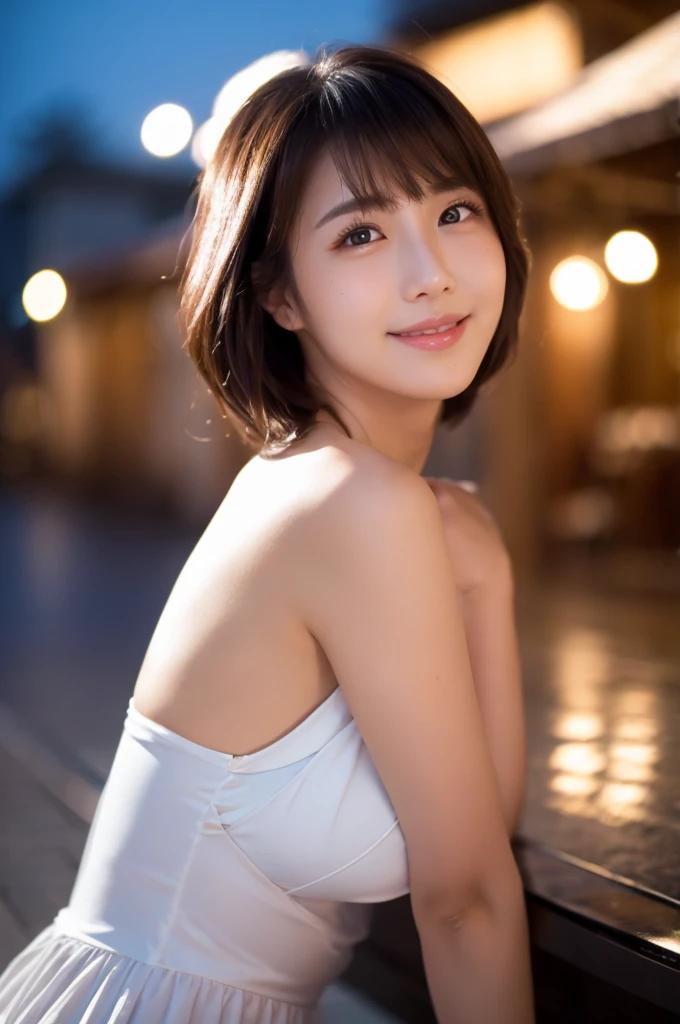 (8k, RAW photo, best quality, masterpiece:1.2), (realistic, photo-realistic:1.37), ultra-detailed,
1 girl,cute, solo,beautiful detailed sky,detailed cafe,night,sitting,dating,(nose blush),(smile:1.1),(closed mouth),large breasts, seductive smile, large aparture, professional lighting, Sony A7R4, Zessie 50mm F1.8,,fold your arms behind head:1.5,mole under eye:1.2