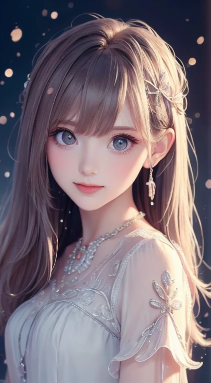 最high quality, masterpiece, High resolution, One girl, Porcelain Dress, hair accessory, necklace, jewelry, Beautiful Face, On the body, Tyndall effect, Realistic, Dark studio, Edge lighting, Two-tone lighting, (Skin with attention to detail: 1.2), 8k UHD, Digital SLR, Soft Light, high quality, Volumetric Light, Frank, photograph, High resolution, 4K, 8k, Background Blur,Beautiful big eyes、Charm、Luxury Dresses,high quality、Ultra delicate、8k