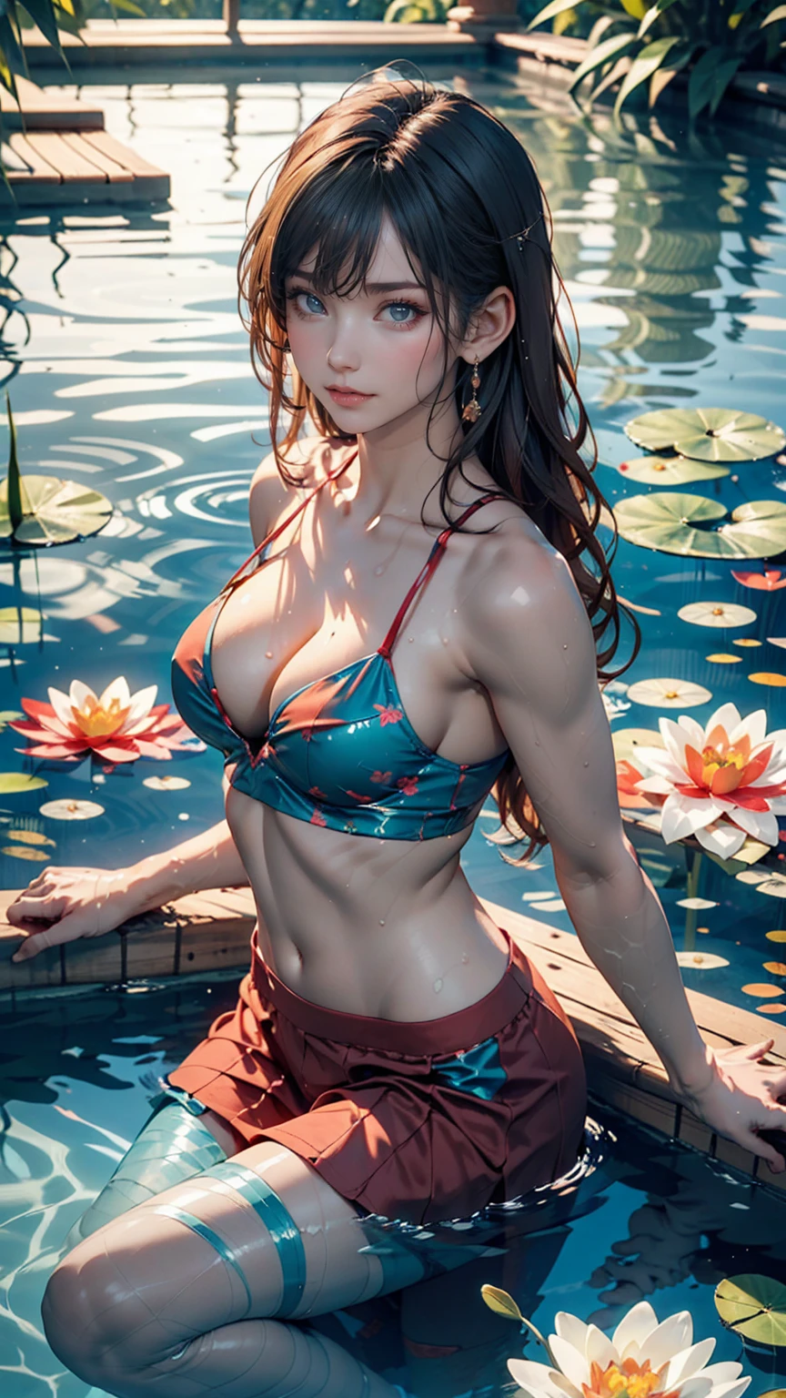 a woman At the pond with lily pads Underwater, At the pond, standing At the pond, Float into a powerful Zen state, nymph Underwater, Sit in a reflecting pool, floathing underwater At the Lake, Sit by the pond, Shoulder-deep in water, hair floating in water, At the Lake, Underwater