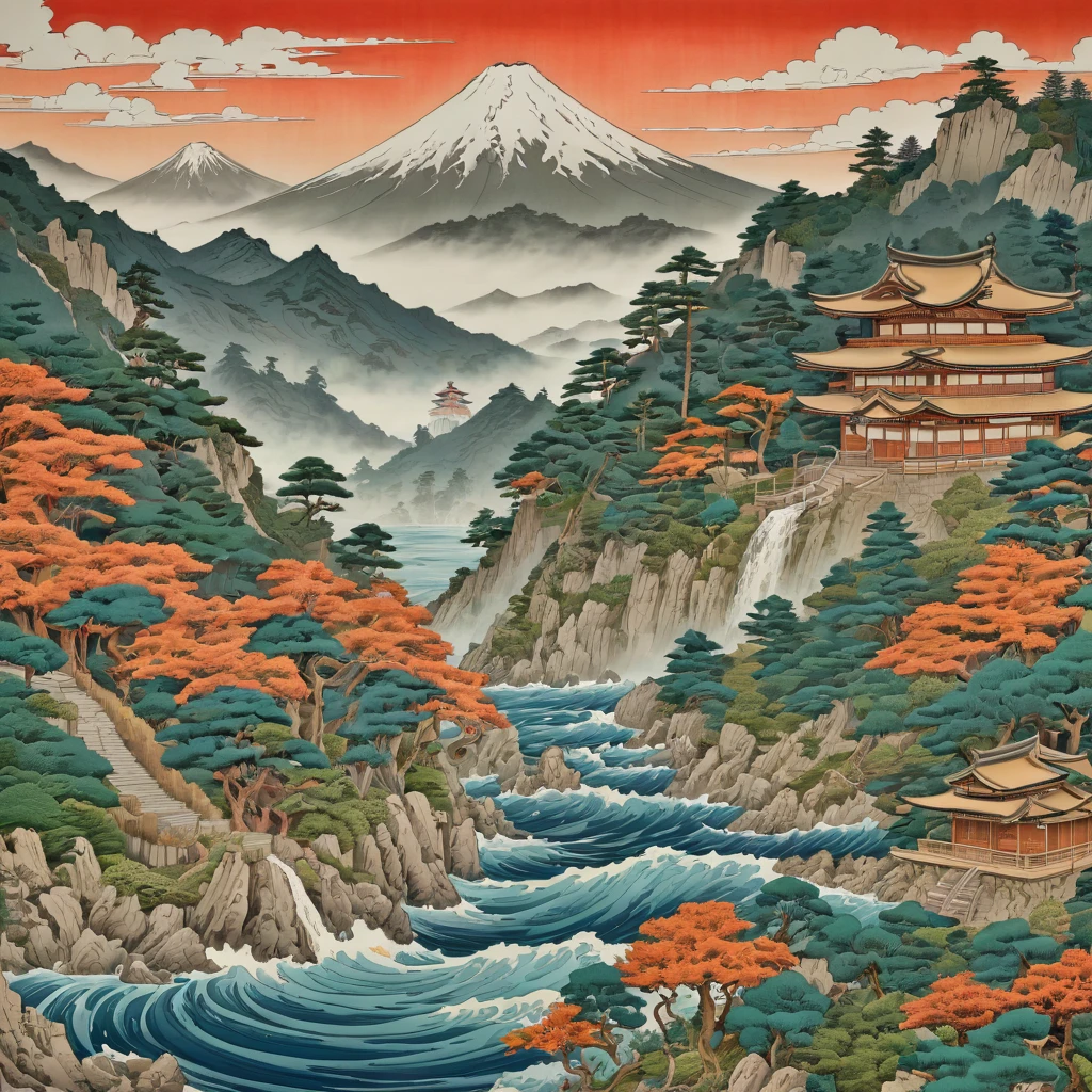 ((Very detailed, Highest quality, Ukiyo-e), Real, Contemporary Art, art nouveau
