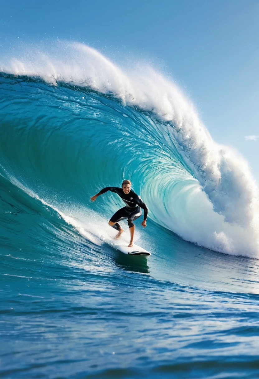 magazine cover(masterpiece, best quality:1.2),Surfing（8K）（HD）