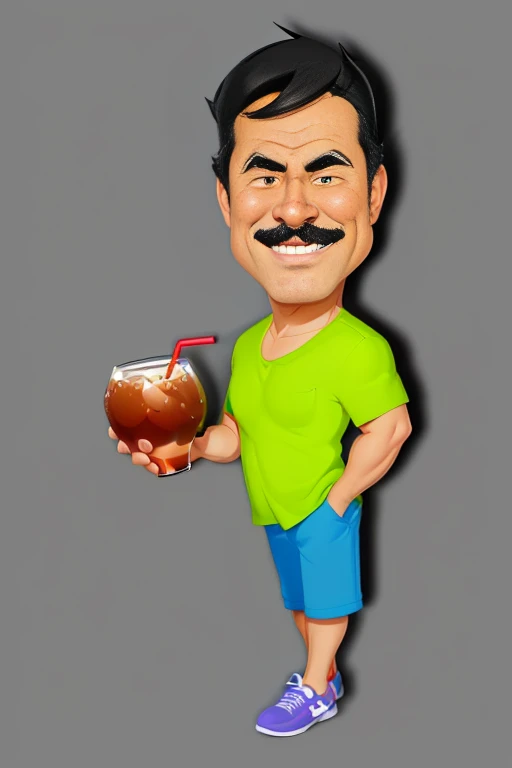 cartoon man holding a coconut and a drink in his hand, caricature illustration, caricature style, cartoon artstyle, in cartoon style, toon rendering, cartoon digital art, juanmao, cartoon style illustration, cartoon digital painting, cartoon illustration, caricatural, stylized digital illustration, rendered illustration, cartoon image, digital art cartoon, cartoonish and simplistic, cartoon portrait, 8k