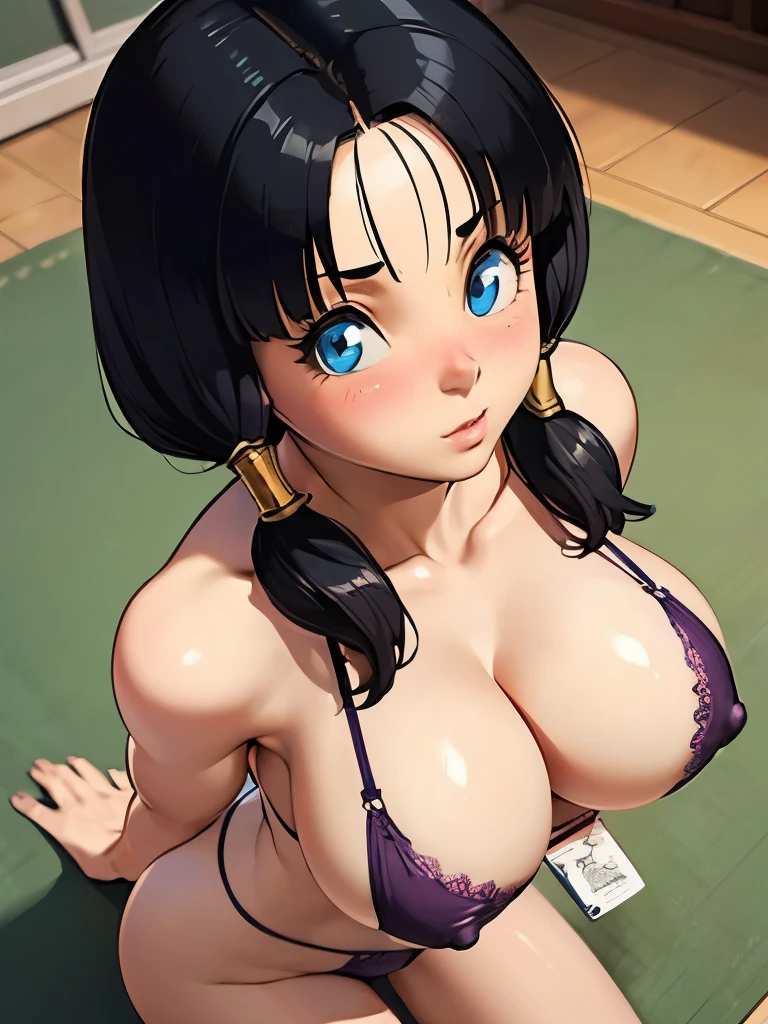 1 Female,High definition,high resolution,Ultra-realistic,8K, videl2, solo, blue eyes, black hair, twintails,European,sexy,Dynamic Angles,private teacher,A little sheer underwear,Red underwear,blush, huge , nipples ,show, erect nipples , Point of view from above, Lingerie bra, micro bra , micro bikini , Wearing micro bikini