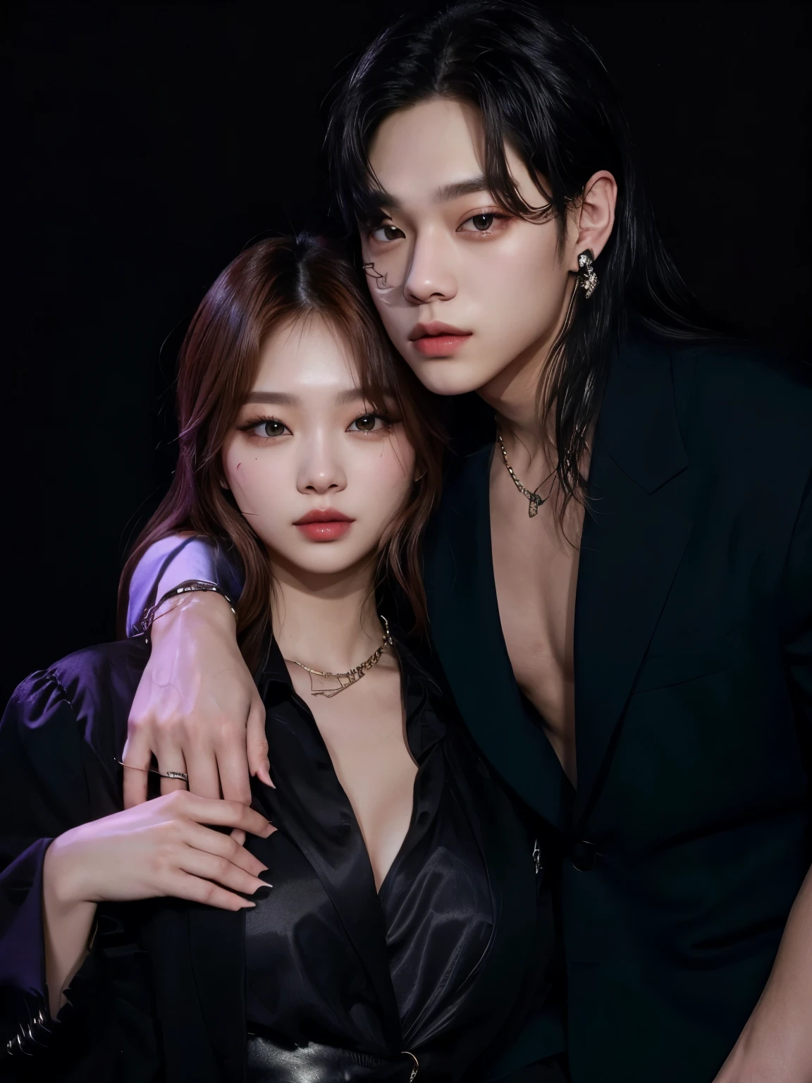 a woman jennie and a man Taehyung